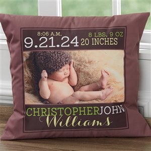 Darling Baby Boy Personalized 18 Throw Pillow - 15856-L