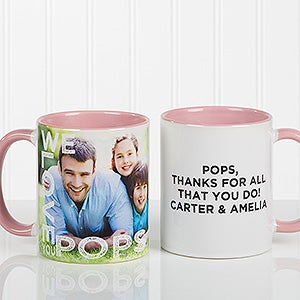 Personalized Photo Coffee Mug - Loving Them - 11 oz. With Pink Handle - 15932-P