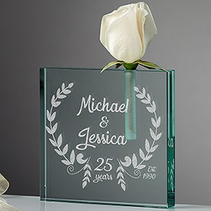 Happy Anniversary Personalized Bud Vase - 15948