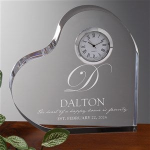 The Heart Of Our Home Engraved Heart Clock - 15953