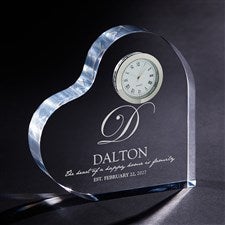 The Heart Of Our Home Engraved Heart Clock - 15953