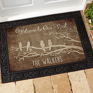 Personalized Doormat With Recycled Rubber Back - Welcome To Our Nest - 15963