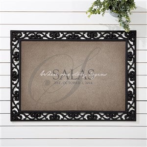 The Heart Of Our Home Personalized Doormat- 18x27 - 15964