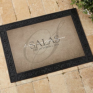The Heart Of Our Home Personalized Doormat- 18x27 - 15964