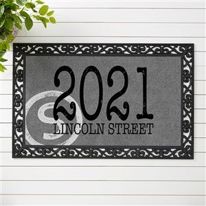 Initial Stamped Address Personalized Doormat- 20x35 - 15967-M