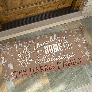 Personalized Holiday Oversized Doormat - No Place Like Home - 15971-O
