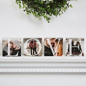 LOVE Personalized Photo Shelf Blocks - Set of 4 - 15975