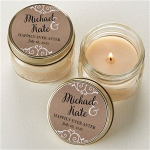 Rustic Chic Wedding Personalized Mason Jar Candle Favors - 15999