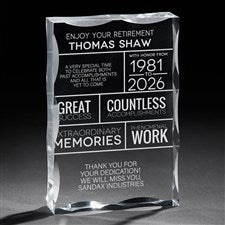 Retirement Wishes Personalized Keepsake Block - 16033