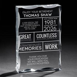 Retirement Wishes Personalized Keepsake Block - 16033