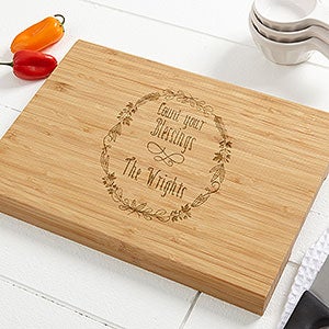 Count Your Blessings Personalized Bamboo Cutting Board- 14x18 - 16052-L