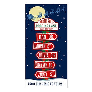 North Pole Family Sign Premium Holiday Postcard - 16103-P