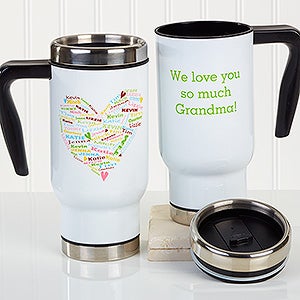 Heart Of Love Personalized 14 oz. Commuter Travel Mug - 16165