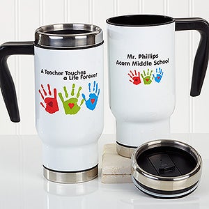 Touches A Life Teacher Personalized 14 oz. Travel Mug - 16178