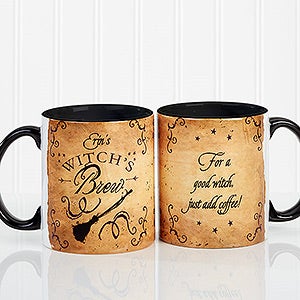 Personalized Halloween Coffee Mug - Witchs Brew - 11oz. Black Mug - 16200-B