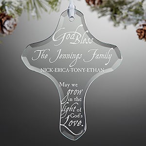 Grow In Gods Love Personalized Family Cross Ornament - 16219