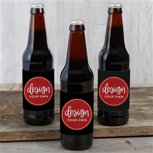 Design Your Own Black Beer Bottle Labels - Set Of 6 - 16230-BLK