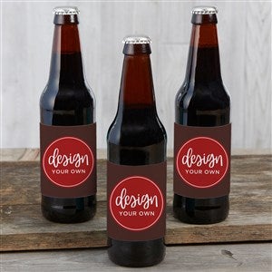 Design Your Own Personalized Set of 6 Beer Bottle Labels- Brown - 16230-BR