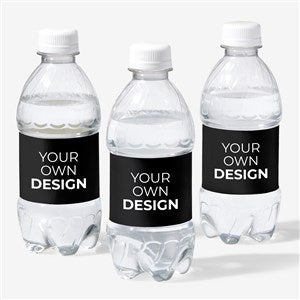 Design Your Own Personalized Water Bottle Labels - Set of 24 - Black - 16231-BLK