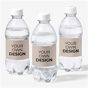 Design Your Own Personalized Water Bottle Labels - Set of 24 - Tan - 16231-T