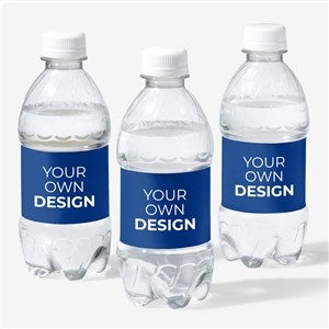 Design Your Own Personalized Water Bottle Labels - Set of 24 - Blue - 16231-B