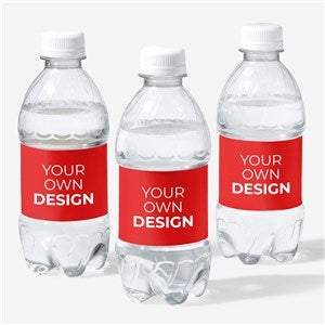 Design Your Own Personalized Water Bottle Labels - Set of 24 - Red - 16231-R