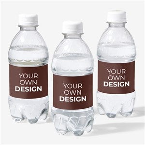 Design Your Own Personalized Water Bottle Labels - Set of 24 - Brown - 16231-BR