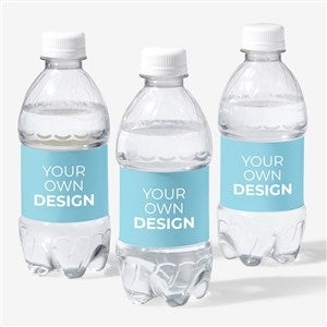 Design Your Own Personalized Water Bottle Labels - Set of 24 - Baby Blue - 16231-BB