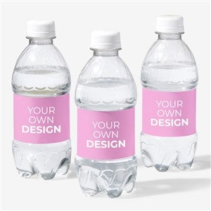 Design Your Own Personalized Water Bottle Labels - Set of 24 - Pink - 16231-P