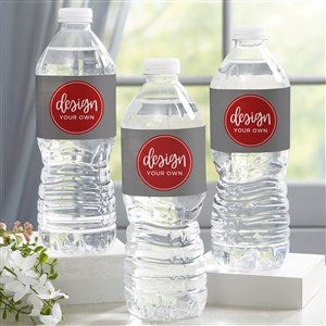 Design Your Own Personalized Water Bottle Labels - Set of 24 - Grey - 16231-GY