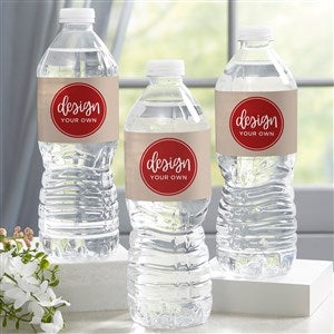 Design Your Own Personalized Water Bottle Labels - Set of 24 - Tan - 16231-T