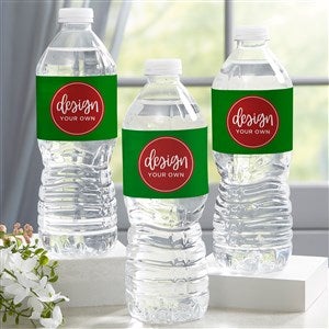 Design Your Own Personalized Water Bottle Labels - Set of 24 - Green - 16231-G