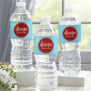 Design Your Own Personalized Water Bottle Labels - Set of 24 - Baby Blue - 16231-BB