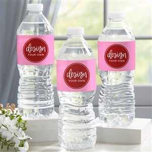 Design Your Own Personalized Water Bottle Labels - Set of 24 - Pink - 16231-P