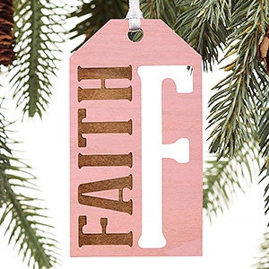Family Personalized Pink Wood Gift Tag Ornament - 16235-P