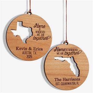 State Of Love Personalized Wood Ornament- Natural - 16236
