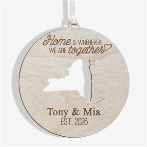 State of Love Personalized Whitewashed Wood Ornament - 16236-W