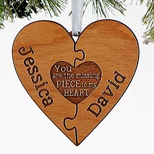 Perfect Match Personalized Natural Wood Ornament - 16240