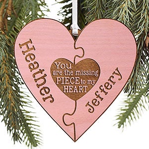 Perfect Match Personalized Pink Wood Ornament - 16240-P