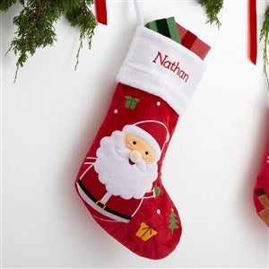 Personalised Letter To Santa Christmas Stocking – Forever Christmas Medium Red/Green Plush Teddy Sock
