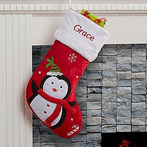 Santa Claus Lane Personalized Stocking-Penguin - 16275-P