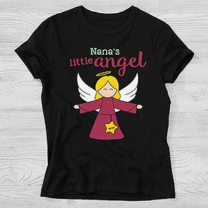 Her Angels Personalized Holiday Womans T-Shirt - Fitted - 16293-FT