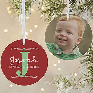 My Name Means Personalized Photo Ornament-3.75 Matte - 2 Sided - 16297-2L