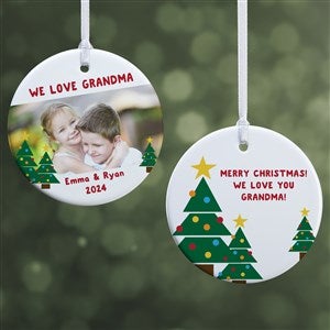 Personalized Christmas Photo Ornament - Holiday Hugs & Kisses - 2-Sided - 16298-2