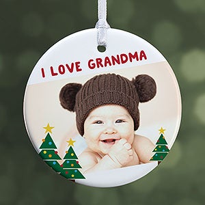 Personalized Christmas Photo Ornament - Holiday Hugs & Kisses - 1-Sided - 16298-1