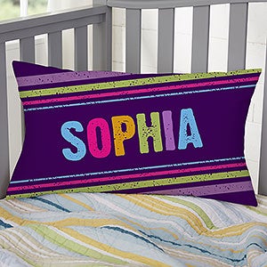 Personalized Lumbar Throw Pillows For Kids - Name - 16306-LB