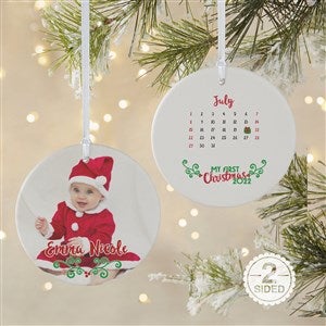 Baby's 1st Christmas Calendar Photo Ornament- 3.75