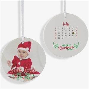 Babys 1st Christmas Calendar Photo Ornament- 3.75 Matte - 2 Sided - 16322-2L