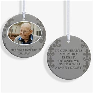 Personalized Photo Memorial Ornament For Him - In Loving Memory - 2-Sided - 16333-2