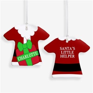 Personalized T-Shirt Christmas Ornament - Santas Little Helper - 2-Sided - 16334-2
